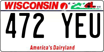 WI license plate 472YEU