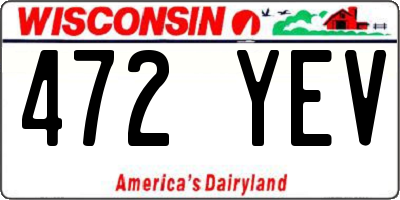 WI license plate 472YEV
