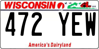WI license plate 472YEW
