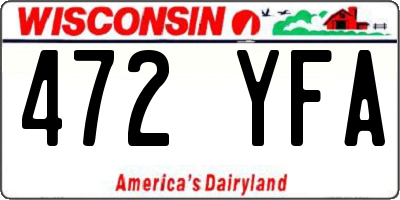 WI license plate 472YFA