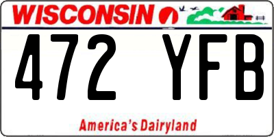 WI license plate 472YFB