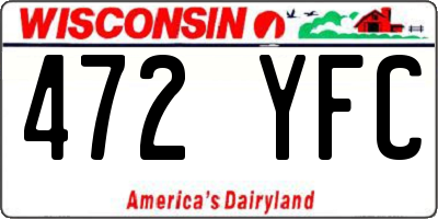 WI license plate 472YFC
