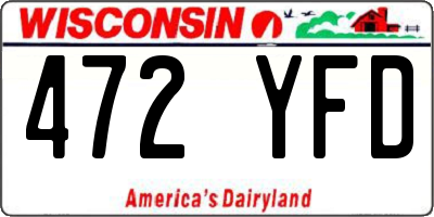 WI license plate 472YFD