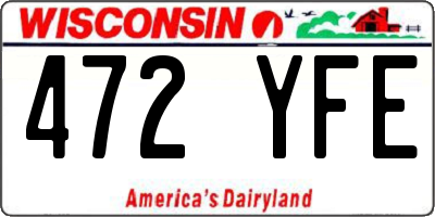 WI license plate 472YFE