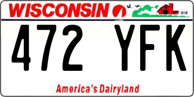 WI license plate 472YFK