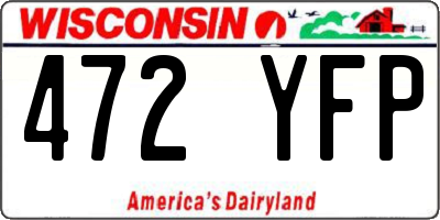 WI license plate 472YFP