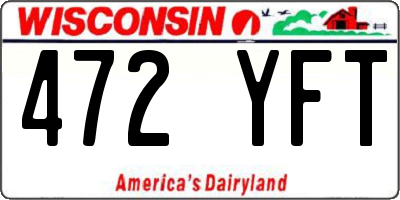 WI license plate 472YFT
