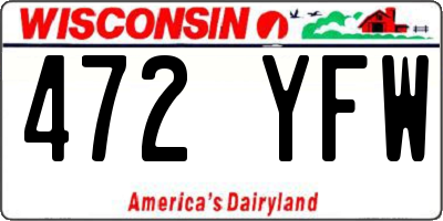 WI license plate 472YFW