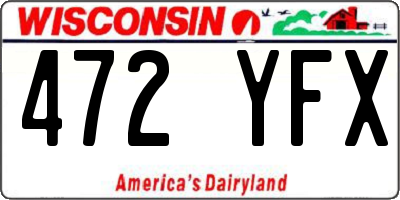 WI license plate 472YFX
