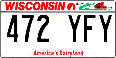 WI license plate 472YFY