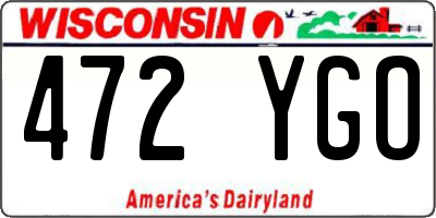 WI license plate 472YGO