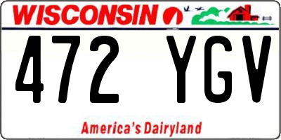 WI license plate 472YGV