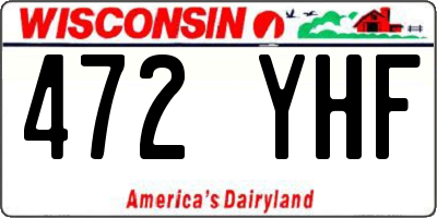 WI license plate 472YHF