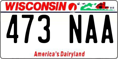 WI license plate 473NAA