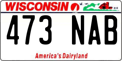 WI license plate 473NAB