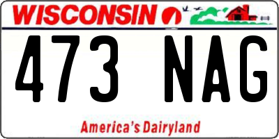 WI license plate 473NAG