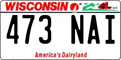 WI license plate 473NAI