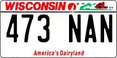 WI license plate 473NAN