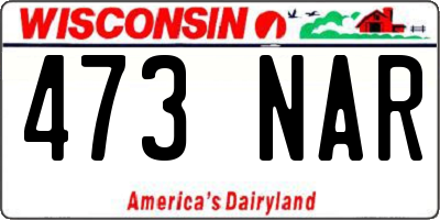 WI license plate 473NAR