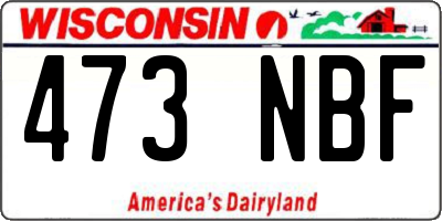 WI license plate 473NBF