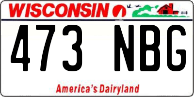 WI license plate 473NBG