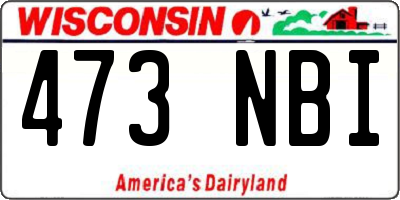 WI license plate 473NBI