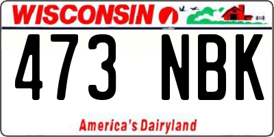 WI license plate 473NBK