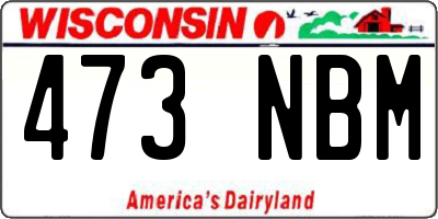 WI license plate 473NBM
