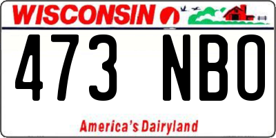 WI license plate 473NBO