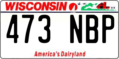 WI license plate 473NBP