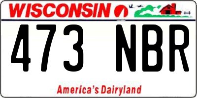 WI license plate 473NBR