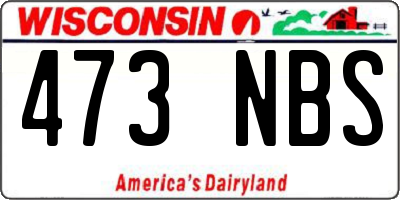 WI license plate 473NBS