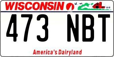 WI license plate 473NBT
