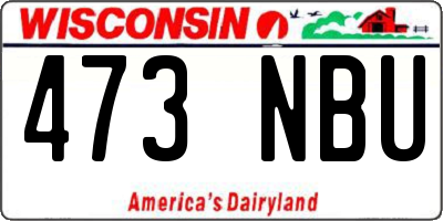 WI license plate 473NBU