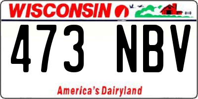 WI license plate 473NBV