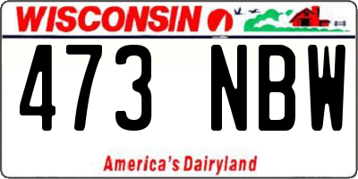 WI license plate 473NBW