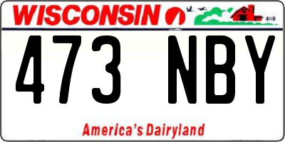 WI license plate 473NBY