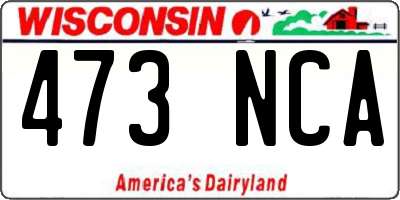 WI license plate 473NCA