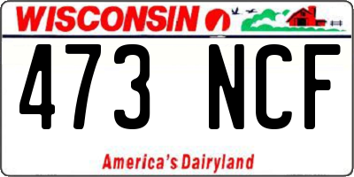 WI license plate 473NCF