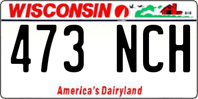 WI license plate 473NCH