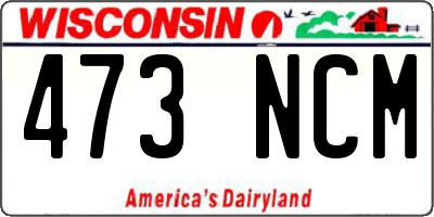 WI license plate 473NCM