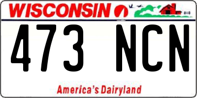 WI license plate 473NCN