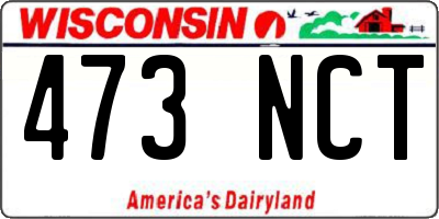 WI license plate 473NCT