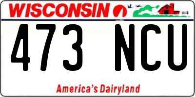 WI license plate 473NCU