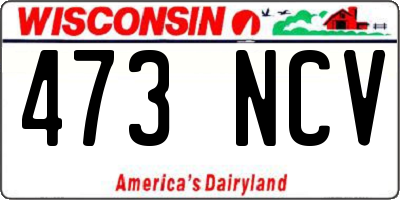 WI license plate 473NCV