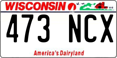 WI license plate 473NCX