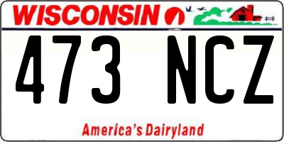 WI license plate 473NCZ