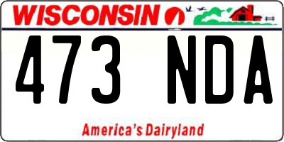 WI license plate 473NDA
