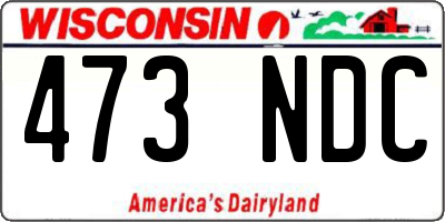 WI license plate 473NDC