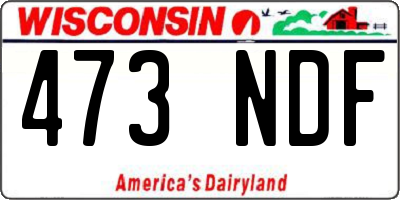 WI license plate 473NDF